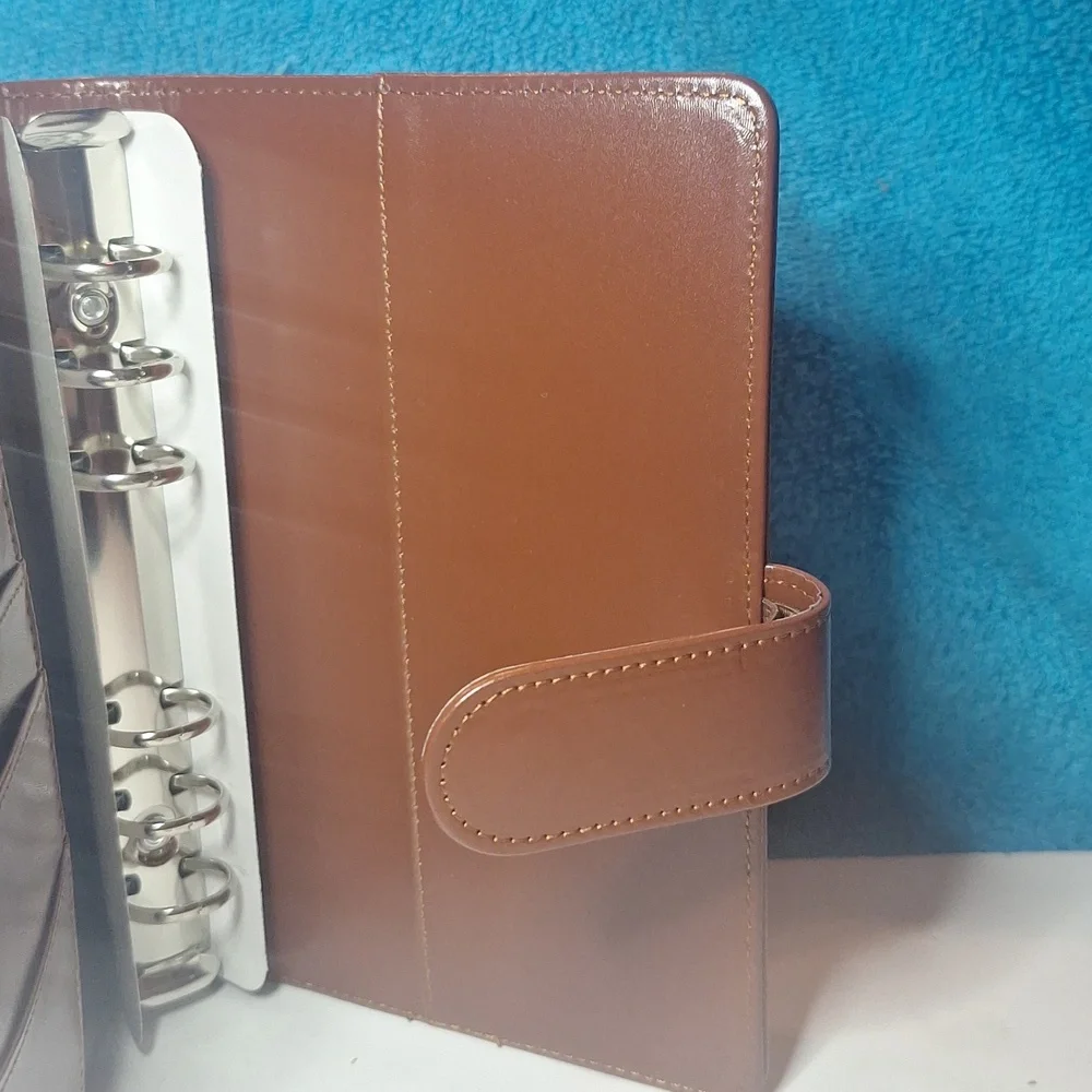 Caramel A6 Binder Budget Financial Planner Journal with 6 Pockets Inserts NEW